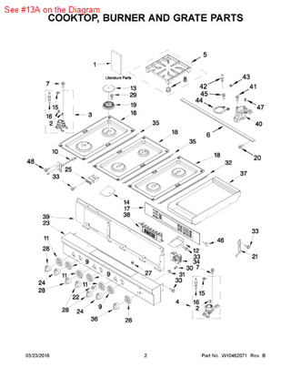 Picture of Whirlpool CAP-BURNER - Part# W10256032