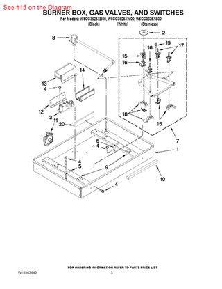 Picture of Whirlpool VALVE-BRNR - Part# W10256087