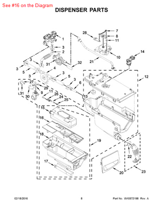 Picture of Whirlpool DISPENSER - Part# W10256661