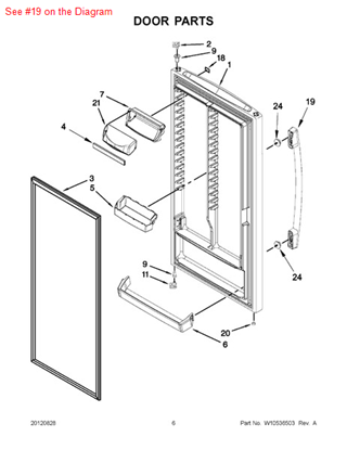 Picture of Whirlpool HANDLE - Part# W10257118K