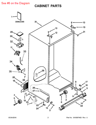 Picture of Whirlpool BRACKET - Part# W10257186