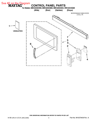 Picture of Whirlpool PANL-CNTRL - Part# W10258189