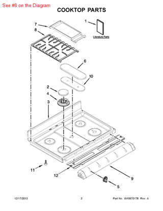 Picture of Whirlpool GRATE-KIT - Part# W10260069