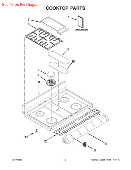 Picture of Whirlpool GRATE-KIT - Part# W10260069