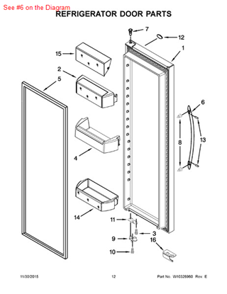 Picture of Whirlpool HANDLE - Part# W10268056