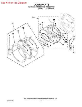 Picture of Whirlpool DOOR - Part# W10270216