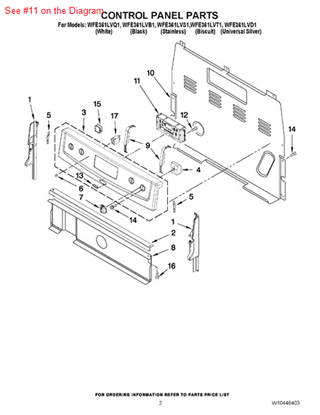 Picture of Whirlpool CNTRL-ELEC - Part# W10271751