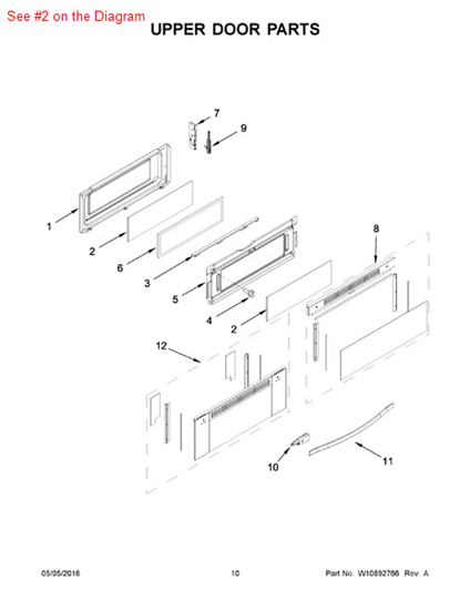 Picture of Whirlpool GLASS-DOOR - Part# W10272707