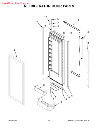 Picture of Whirlpool HINGE-DOOR - Part# W10273369