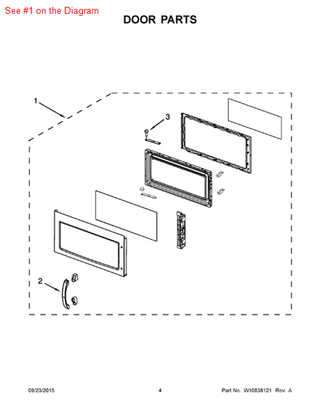 Picture of Whirlpool DOOR/MW - Part# W10276428