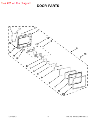 Picture of Whirlpool DOOR/MW - Part# W10283389