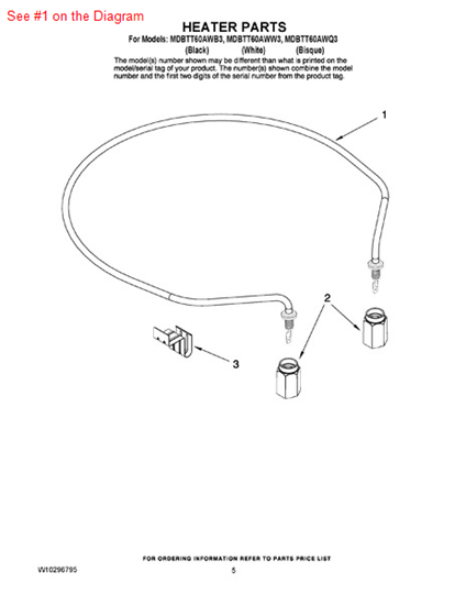 Picture of Whirlpool HEATER - Part# W10283681