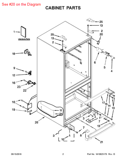 Picture of Whirlpool FILLER - Part# W10283959