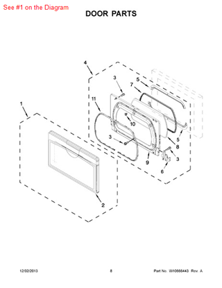 Picture of Whirlpool DOOR - Part# W10284124