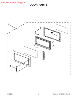 Picture of Whirlpool DOOR/MW - Part# W10286830