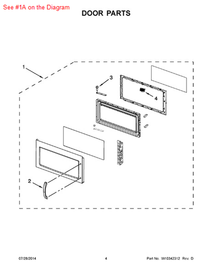 Picture of Whirlpool DOOR/MW - Part# W10286830