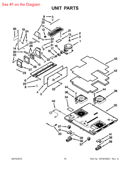 Picture of Whirlpool COMPRESSOR - Part# W10287744