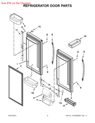 Picture of Whirlpool BIN-CNTLVR - Part# W10289498