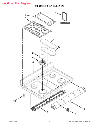 Picture of Whirlpool KNOB - Part# W10295130