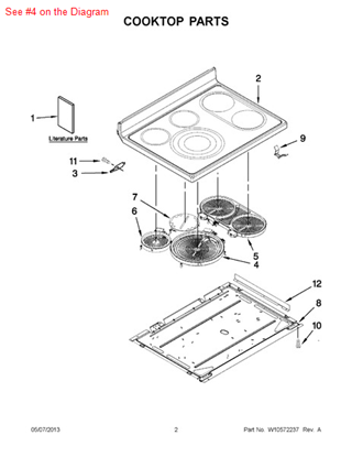 Picture of Whirlpool ELMNT-SURF - Part# W10297138