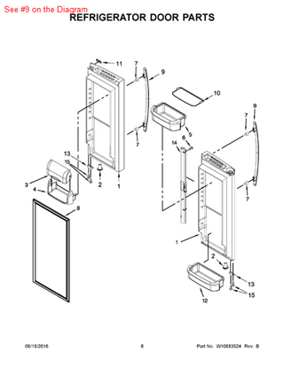 Picture of Whirlpool HANDLE - Part# W10298179