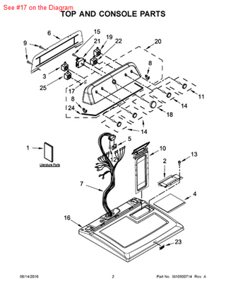 Picture of Whirlpool NUT - Part# W10298336