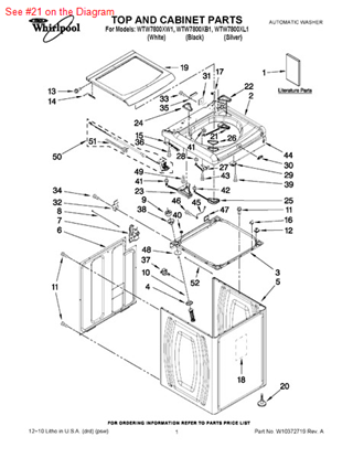 Picture of Whirlpool DISPENSER - Part# W10304126