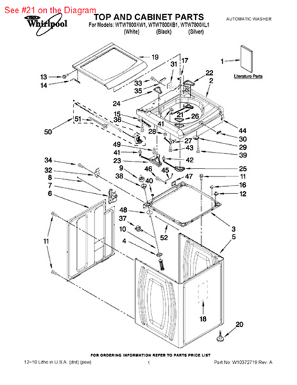 Picture of Whirlpool DISPENSER - Part# W10304126