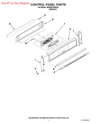Picture of Whirlpool CNTRL-ELEC - Part# W10305089