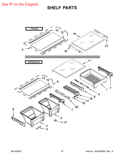 Picture of Whirlpool PAN-MEAT - Part# W10308849