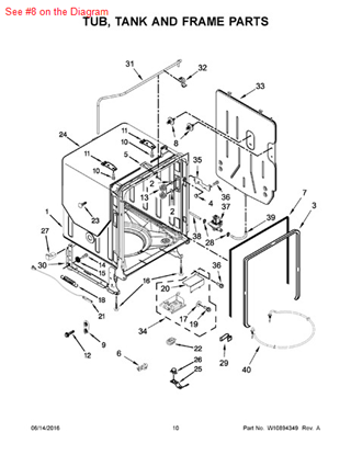 Picture of Whirlpool SCREW - Part# W10309090