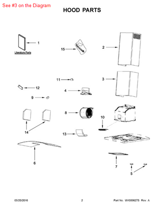 Picture of Whirlpool CHIMNEY - Part# W10313839