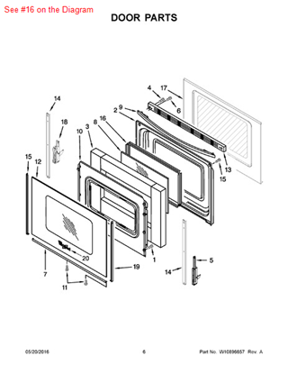 Picture of Whirlpool FRAME-WNDW - Part# W10316950