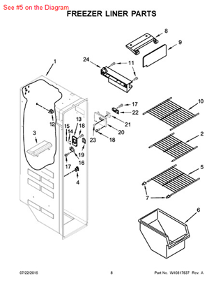 Picture of Whirlpool SHELF-WIRE - Part# W10318952