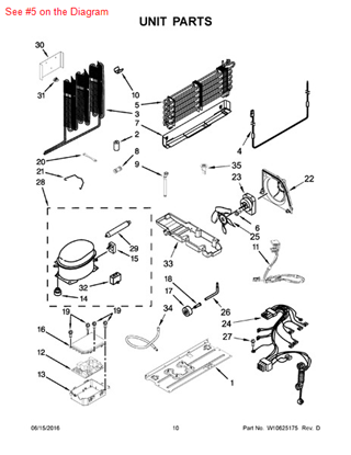 Picture of Whirlpool EVAPORATOR - Part# W10321158