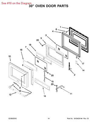 Picture of Whirlpool GLASS-DOOR - Part# W10322618