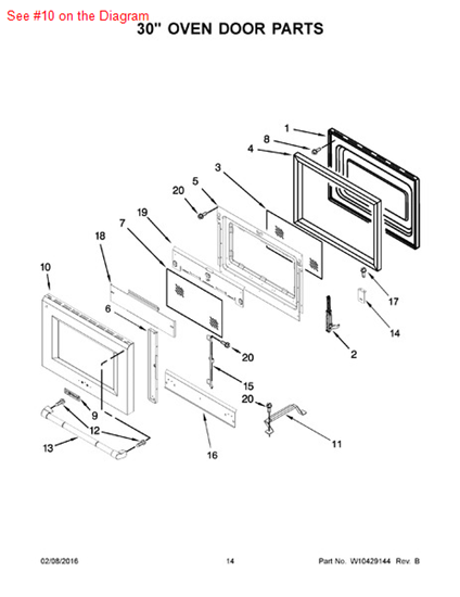 Picture of Whirlpool GLASS-DOOR - Part# W10322618