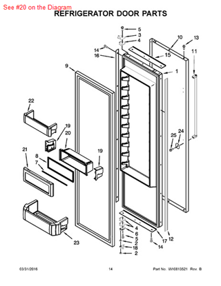 Picture of Whirlpool BIN-CNTLVR - Part# W10323037