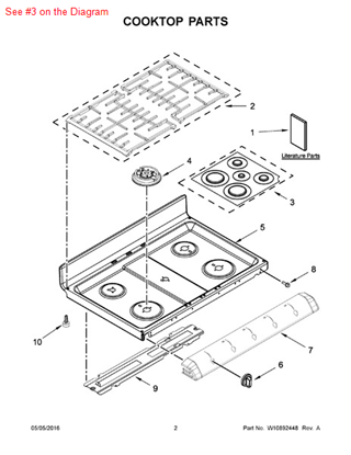 Picture of Whirlpool CAP-BURNER - Part# W10324251