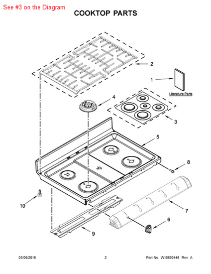 Picture of Whirlpool CAP-BURNER - Part# W10324251