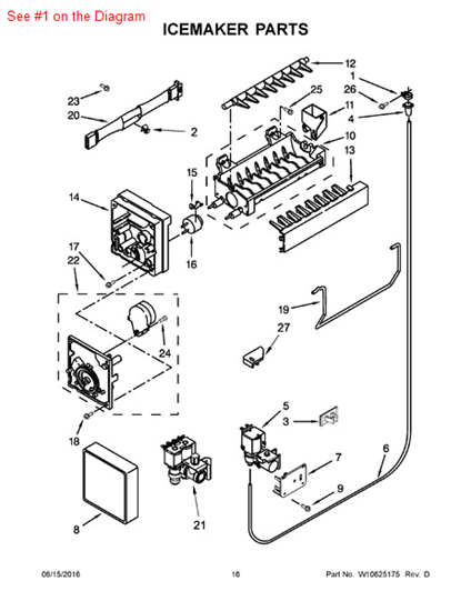 Picture of Whirlpool CLAMP-TUBE - Part# W10329003