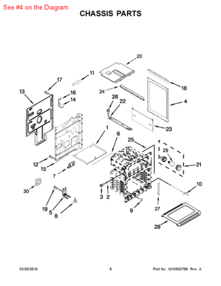 Picture of Whirlpool PANEL-SIDE - Part# W10330375