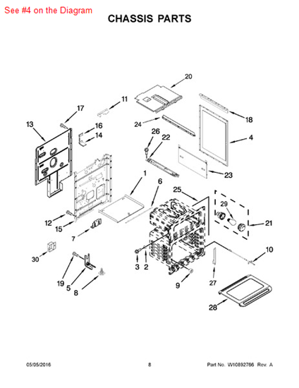 Picture of Whirlpool PANEL-SIDE - Part# W10330375