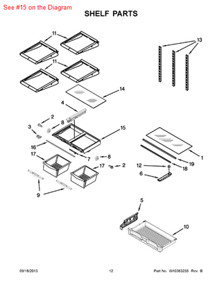 Picture of Whirlpool FRAME - Part# W10331183