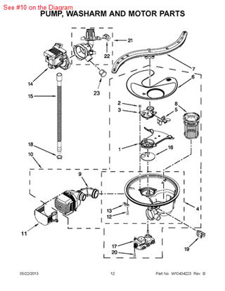 Picture of Whirlpool PUMP&MOTOR - Part# W10335644