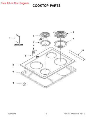 Picture of Whirlpool ELMNT-SURF - Part# W10345409