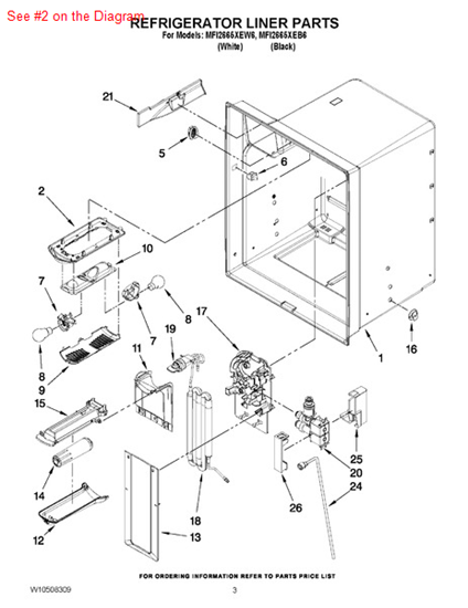 Picture of Whirlpool HOUSING - Part# W10349134