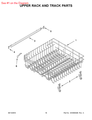 Picture of Whirlpool DISHRACK - Part# W10350382