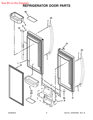 Picture of Whirlpool BIN-CNTLVR - Part# W10351079