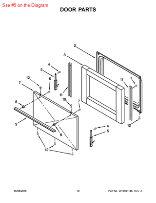 Picture of Whirlpool HINGE-DOOR - Part# W10358157